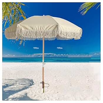 Amazon.com : 6.5FT Patio Umbrella with Fringe, Outdoor
